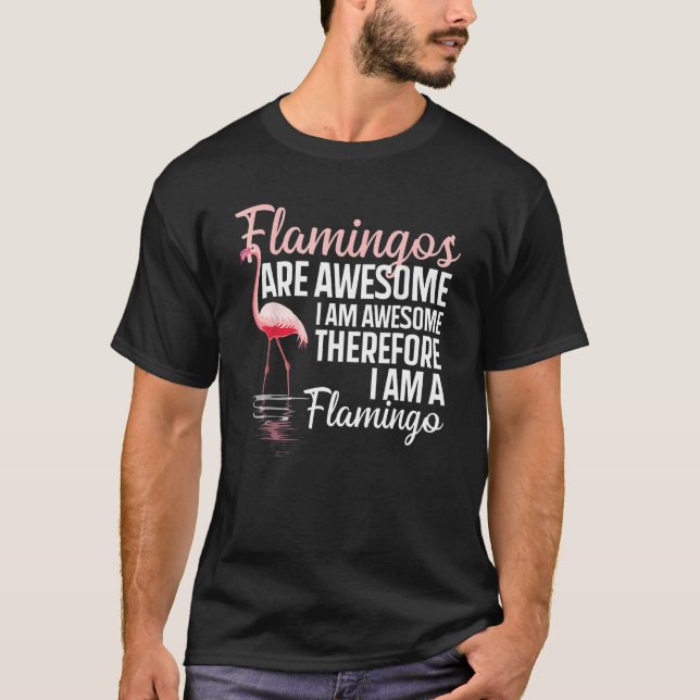 Cool Flamingo For Men Women Pink Flamingos Flock B T-Shirt (Front)