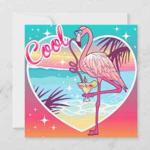 Cool Flamingo Holiday Card