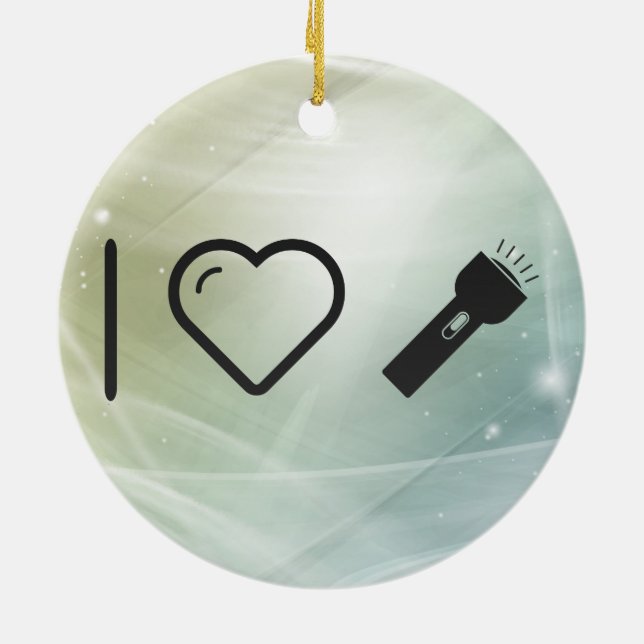 Cool Flashlight Shadows Ceramic Ornament (Back)