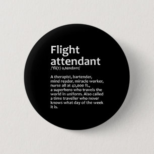 Cool Flight Attendant Design For Men Women Flight  2 Inch Round Button