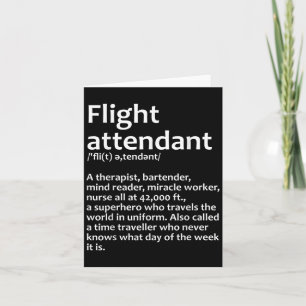 Cool Flight Attendant Design For Men Women Flight  Card