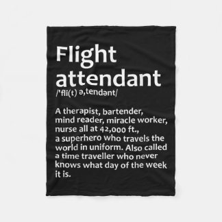 Cool Flight Attendant Design For Men Women Flight  Fleece Blanket