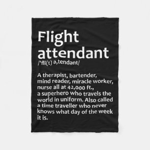 Cool Flight Attendant Design For Men Women Flight  Fleece Blanket
