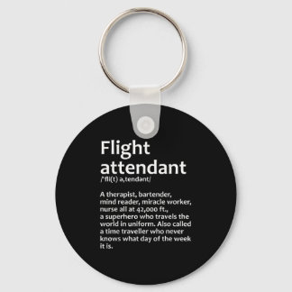 Cool Flight Attendant Design For Men Women Flight  Keychain