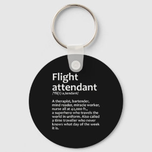 Cool Flight Attendant Design For Men Women Flight  Keychain