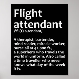 Cool Flight Attendant Design For Men Women Flight  Poster