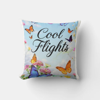 Cool Flights Butterfly Throw Pillow
