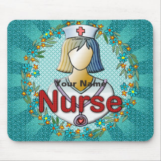 Cool floral nurse  mouse pad