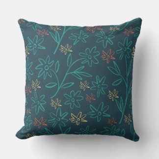 Cool Floral Pattern Graphic Throw Pillow