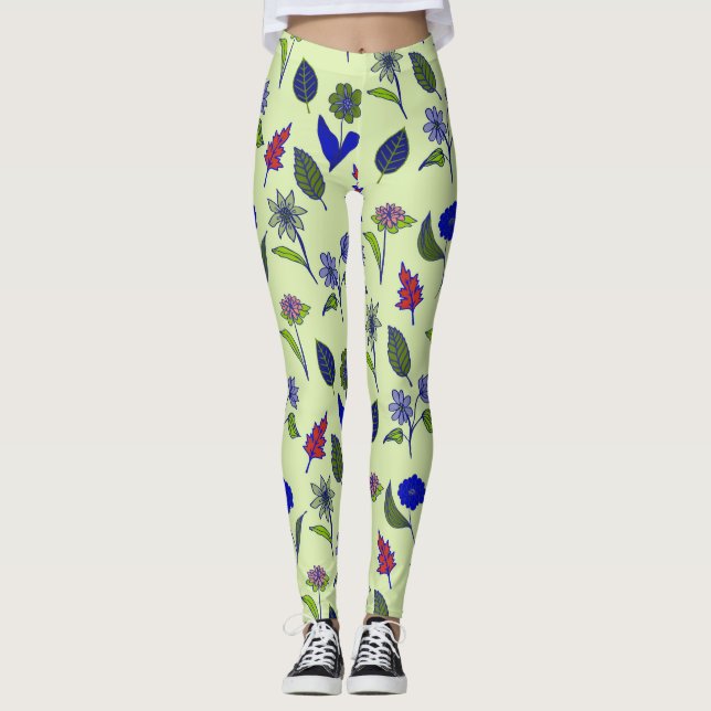 Cool Floral Pattern Leggings (Front)
