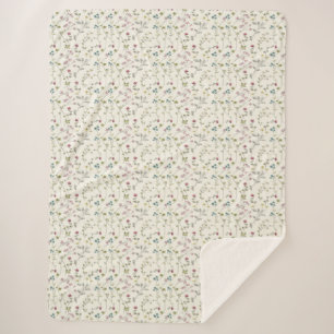 Cool Floral Spring, Housewarming Gift Sherpa Blanket