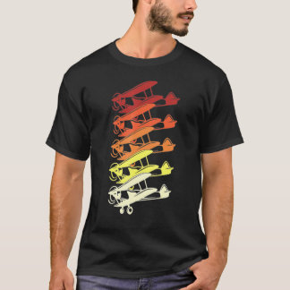 Cool Flying Five Colour Airplanes Great Pilo T-Shirt