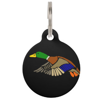 Cool Flying Mallard Duck Art Pet Tag