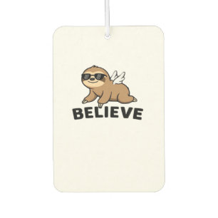 Cool Flying Sloth Believe Funny Motivational Desig Air Freshener