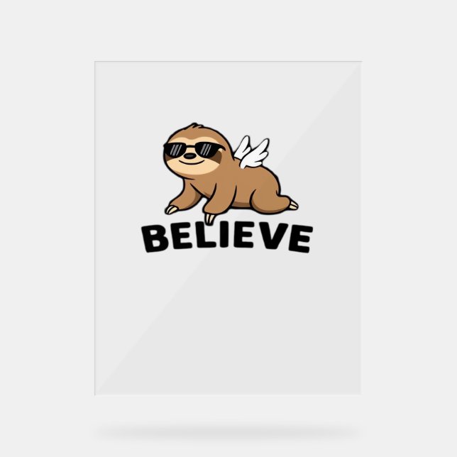 Cool Flying Sloth Croyez Drôle Motivational Design (Recto)
