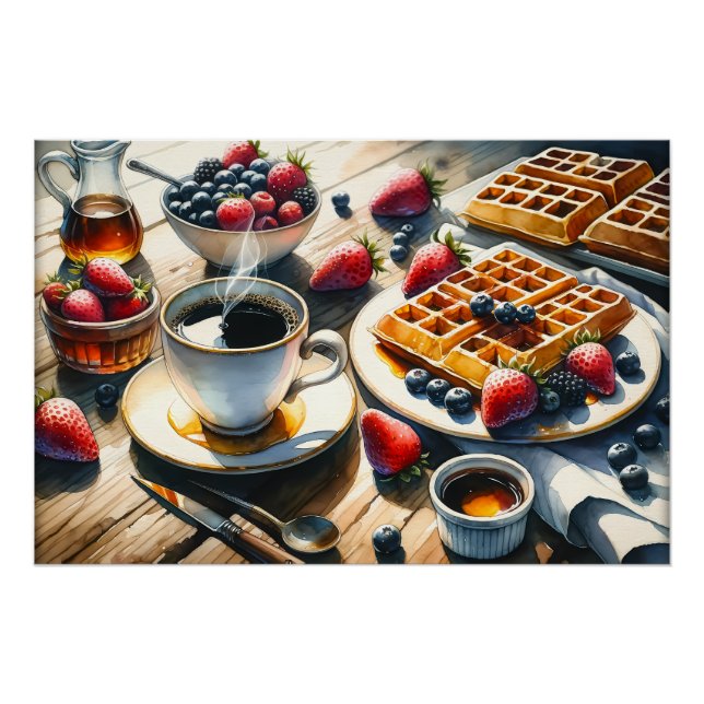 Cool food lovers Breakfast waffles Poster (Front)