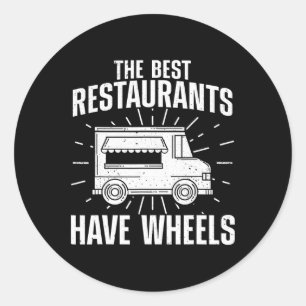 Cool Food Truck For Men Women Culinary Chef Pizza  Classic Round Sticker
