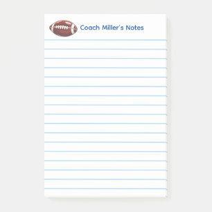 Cool Football Coach Lined Custom Post-it Notes