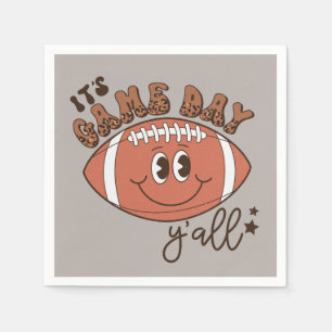 cool football game Day word art sports  Napkin