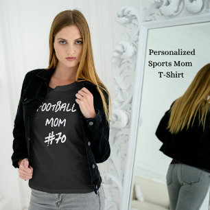 Cool Football Mom Player's Number Black and White T-Shirt