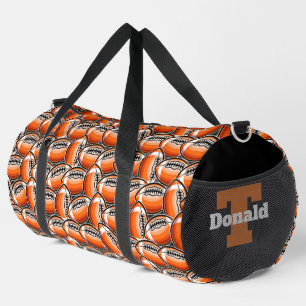 Cool football sports add monogram duffle bag