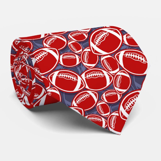 cool football sports pattern  tie (Rolled)