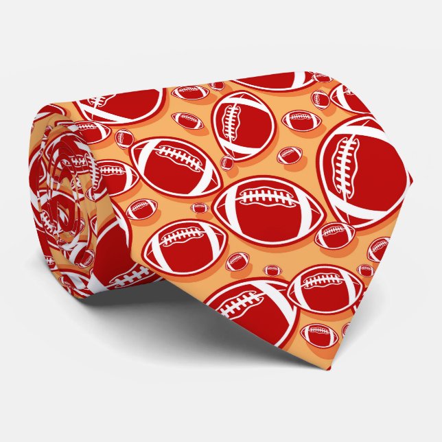 cool football sports pattern  tie (Rolled)