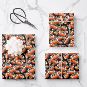 cool Football sports tiled party  Wrapping Paper Sheet