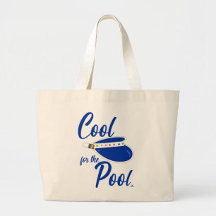 Cool For Pool Fun Summer Visor Design Large Tote Bag
