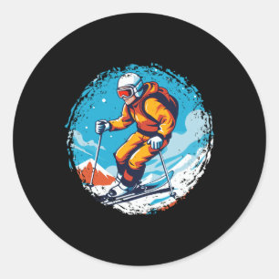 Cool For Snowboard And Ski Lover In The White Moun Classic Round Sticker