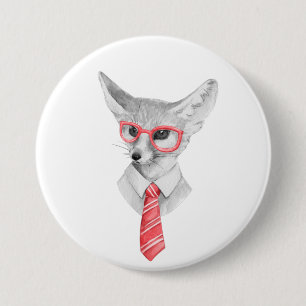 Cool fox 3 inch round button