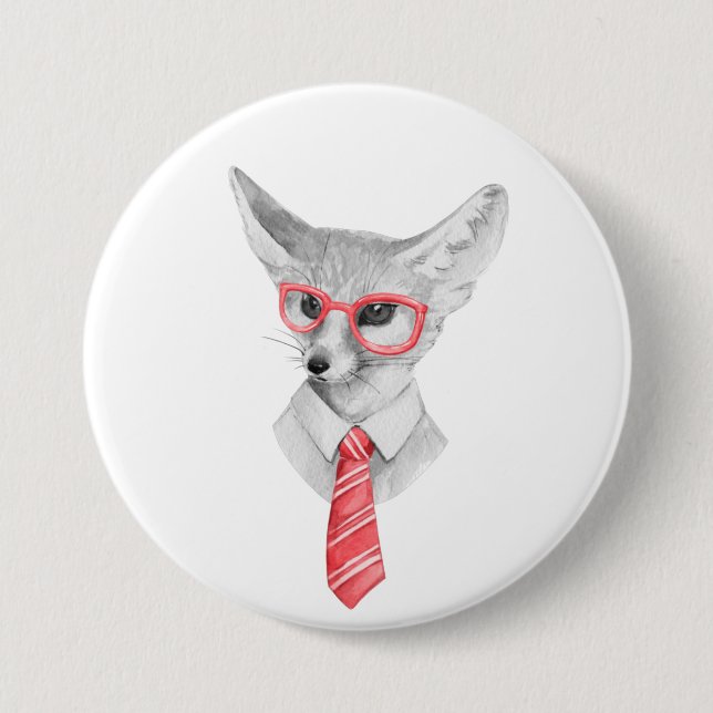 Cool fox 3 inch round button (Front)