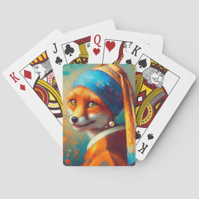 Cool fox playing cards (Back)