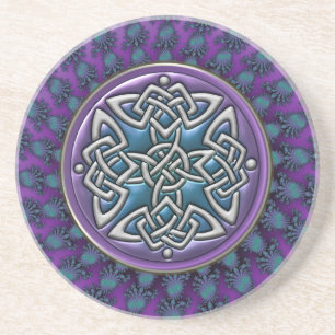 Cool Fractal Mandala Celtic Knot Coaster