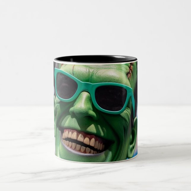 Cool Frankenstein Two-Tone Coffee Mug (Center)