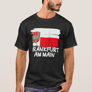 Cool Frankfurt am Main Flag Raglan Baseball T-Shirt