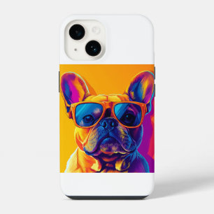 Cool French bulldog dog with sunglasses iPhone 14 Case