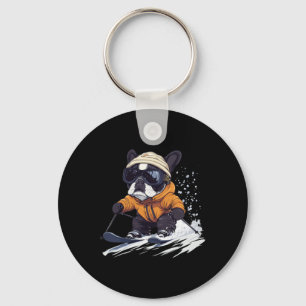 Cool French Bulldog Skiing Winter Funny Snow Dog S Keychain