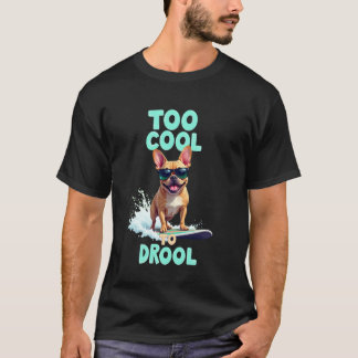 Cool French Bulldog Surfing Dog T-Shirt
