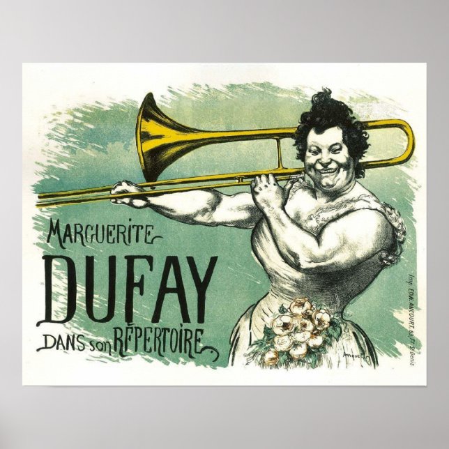 Cool French Vintage Poster with Trombone Player (Front)