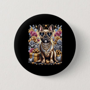 Cool Frenchie Bulldog Chain Blingeecore Christmas 2 Inch Round Button