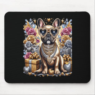 Cool Frenchie Bulldog Chain Blingeecore Christmas Mouse Pad