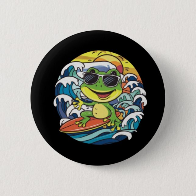 Cool Frog 2 Inch Round Button (Front)