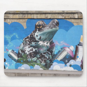 Cool Frog Between Spray Cans Graffiti Mouse Pad
