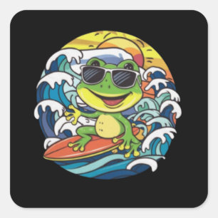 Cool Frog Square Sticker