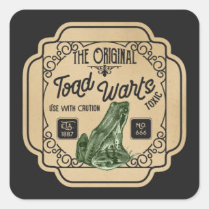 Cool frog warts Halloween witch potion Square Sticker