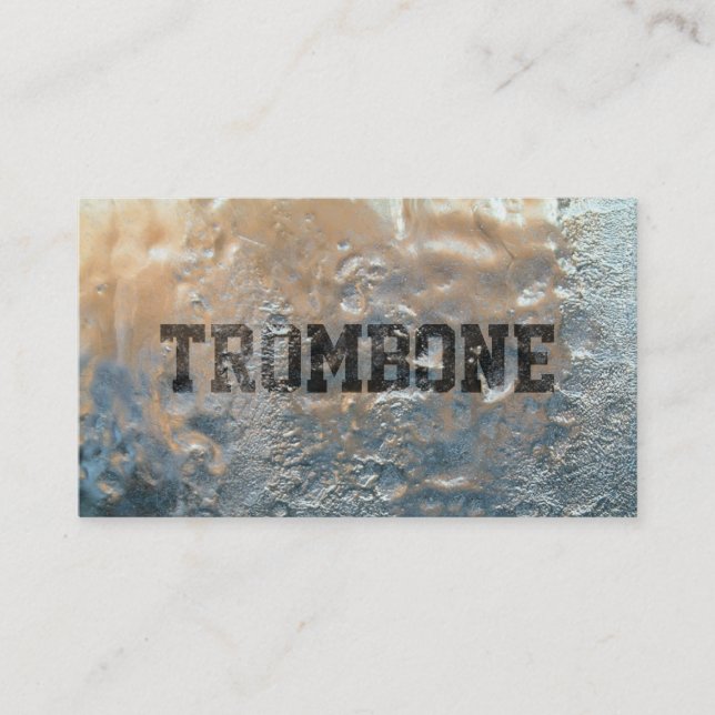 Cool Frozen Ice Trombone Business Card (Front)