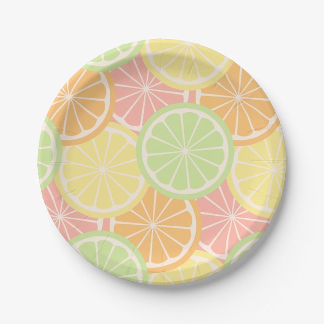 Cool Fruity Summer Birthday Party Supplies Paper Plate (Front)