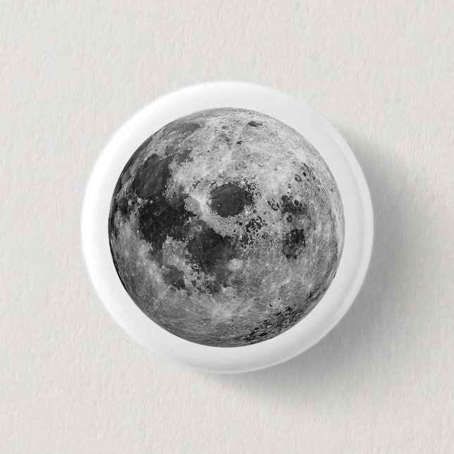 Cool Full Moon Graphic Space Astronomy Science 1 Inch Round Button (Front)