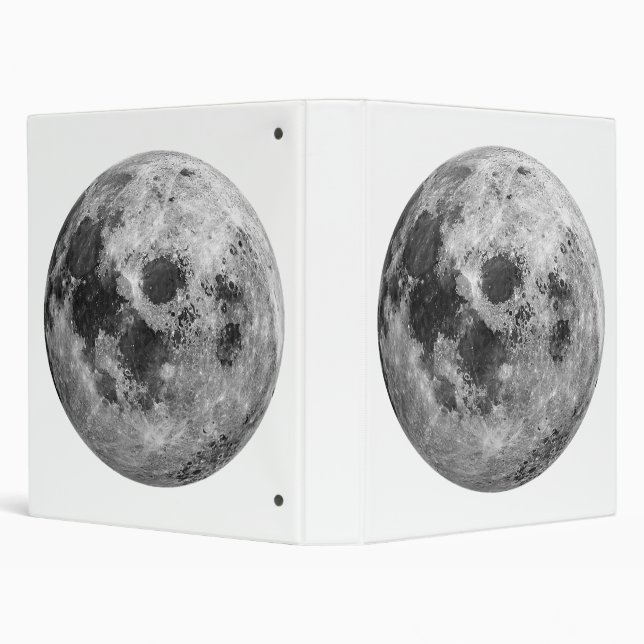 Cool Full Moon Graphic Space Astronomy Science Binder (Background)